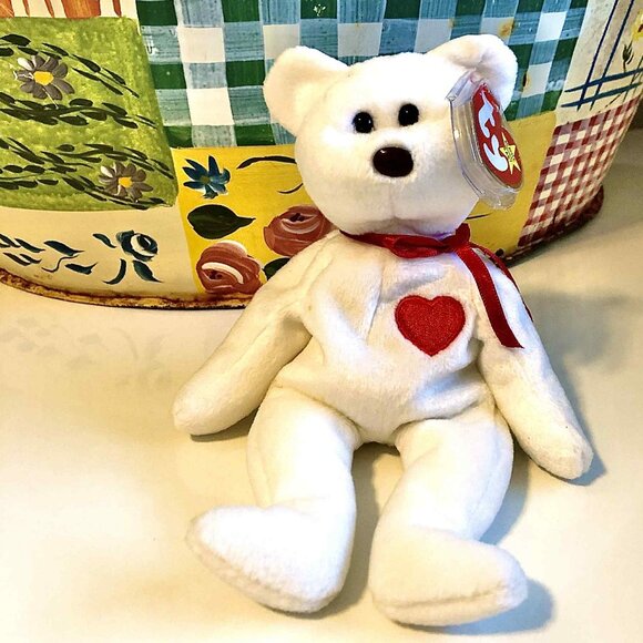 NWT Ty Original BEANIE BABIES "Valentino Bear" Born Feb 14, 1994 Rare w Errors - Picture 1 of 7